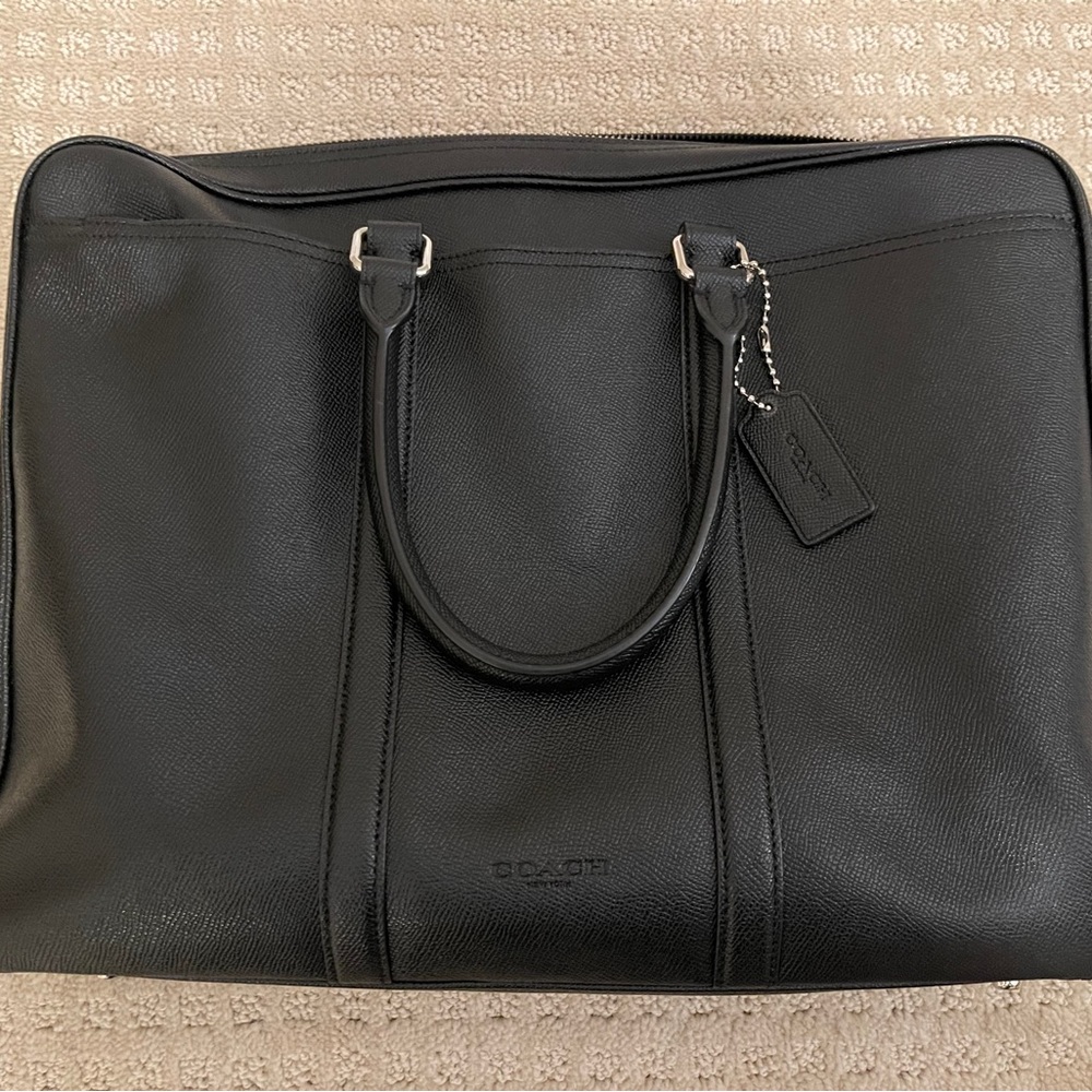 Coach Metropolitan Slim Brief Case Black